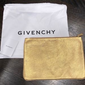 Givenchy metallic gold leather pouch